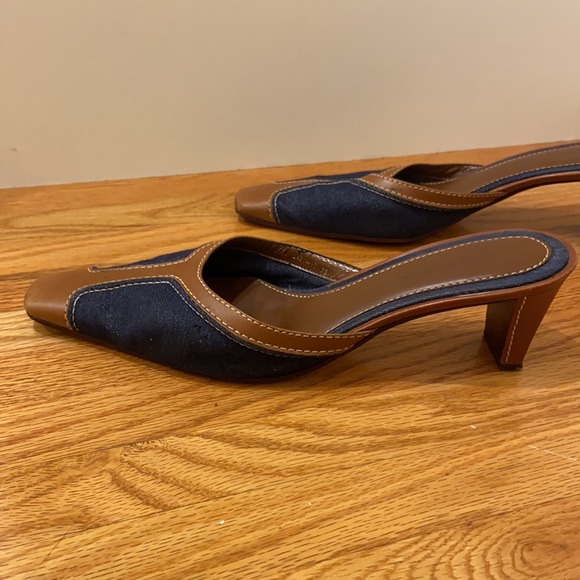 Unisa Vintage Brown & Jean Contrast Stitched Heels - Picture 6 of 13